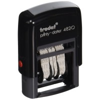 Trodat USSE4820 Economy 1 5/8" x 3/8" Black Self-Inking Date Stamp