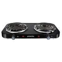 Proctor Silex Electric Double Burner Cooktop w/ Adjustable Temperature 