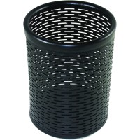 Artistic Punched Metal Pencil Cup - Black
