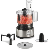 Hamilton Beach 10 Cups Food Processor & Vegetable Chopper + Easy Clean Bowl Scraper - Black & Stainless Steel