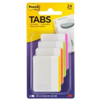 Post-It Assorted Fluorescence Colors Filing Tabs - 50.8 x 38.1mm - 24Tabs/Pack