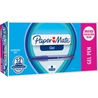 PAPER MATE GEL MED PT 0.7MM BLUE 12X