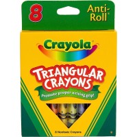 Crayola Crayons Triangular Tip Anti-Roll - Assorted 8 Colors Pack 