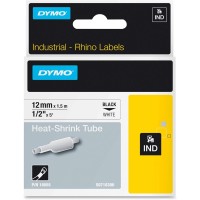 Dymo Rhino 1/2" x 5' Industrial Heat Shrink Tubes Labels-  White (18055) 