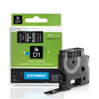 DYMO 45021 D1 High-Performance Polyester Removable Label Tape, 1/2-Inch x 23 ft, White on Black