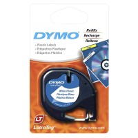 DYMO LETRA TAG PLASTIC WHT LBL