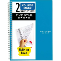 MEA Five Star 9.5" x 6" Ruled Notebook - 80 Pages 