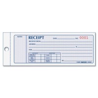Rediform Receipt Book 2 3/4 X 7 Carbonless Duplicate 100 Sets/book 8l800