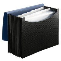 Smead® Expanding File, 12 Pockets, Poly, Letter, Black/Blue