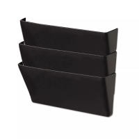 Universal Wall File Three Pocket - Plastic Black