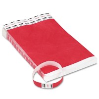 Crowd Management Wristbands, Sequentially Numbered, Red, 100 Per Pack