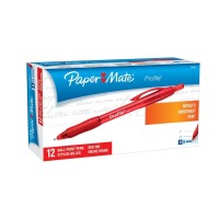 Profile Ballpoint Pen Retractable, Bold 1.4 mm, Red Ink, Red Barrel 12X