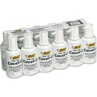 BIC Cover-it Correction Fluid, White, 12/Pack (BICWOC12DZ)