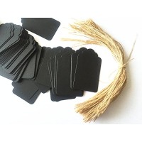 10cm X 5cm Price Tags, Kraft Paper Tags Gift Tags with Twine Craft Hang Tags for Arts and Crafts, Wedding Christmas Day Thanksgiving and Holiday, 100PCS