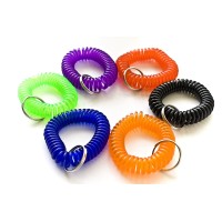 Universal Wrist Coil Plus Key Ring, Plastic, Assorted Colors, 6/Pack