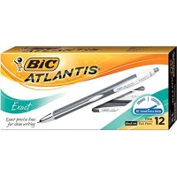 BIC BALL PENS ATLANTIS BLACK 12X