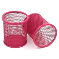 MESH STEEL PEN HOLDER PINK 2X