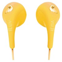 iLuv iEP205PUR Bubble Gum 2 Flexible, Jelly-Type Stereo Earphones - Yellow