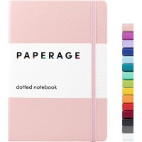 Paperage Hardcover Medium Dotted Journal Notebook - 160 Pages, 100 gsm, 5.7" x 8" - Blush