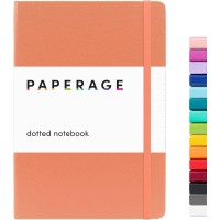 Paperage Hardcover Medium Dotted Journal Notebook - 160 Pages, 100 gsm, 5.7" x 8" - Coral