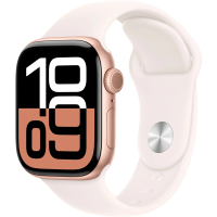Apple Watch Series 10 (GPS) Rose Gold Aluminum Case with Light Blush Sport Band - 42mm S/M