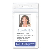 Advantus Badge Holders, Vertical 50/Pack