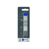 Parker Ballpoint Refill Quinkflow 0.7mm Refill - Medium 3 Pack - Blue