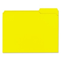 File Folders, 2-Ply Top Tabs, 1/3 Cut, Assorted, Yellow, Letter Size, 1/Folder (UNV16164)