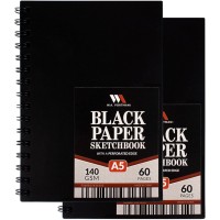 WA Portman Black Paper A5 Sketchbook - 60 Pages/30 Sheets (6"x8.25")