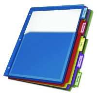 Cardinal Expanding Pocket Poly Divider, 5-Tab, Multi-Color