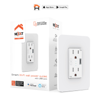 NEXXT Smart Wi-Fi Wall Power Outlet with 1x USB Port