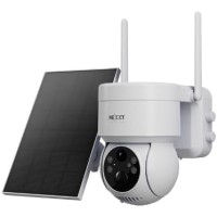 Nexxt Smart Wi-Fi Solar Camera - Outdoor PTZ, Motion Detection, Night Vision, Wireless Security Home Automation System (Alexa & Google Home Compatible)
