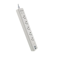 Forza 5 Electrical Outlets Surge Protectors with 2 USB - 110/220V (FSP-512USBW) 