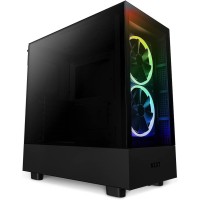 NZXT H5 Elite Compact ATX Mid-Tower PC Gaming Case - Built-in RGB Lighting - Tempered Glass Front and Side Panels (2x140mm RGB Fans Included) - Black