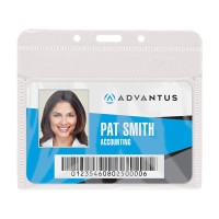 Advantus Badge Holders, Horizontal, Clear, 50/Pack