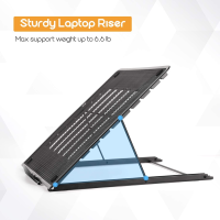 MaxGear Laptop Stand, Ergonomic Mesh Laptop Tablet Stand for Desk, Ventilated Adjustable Portable Laptop Riser, Notebook Holder Stand Compatible with MacBook, Dell XPS, HP,10-17 inches Laptops, Black