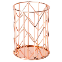 Pen Holder for Desk, Make Up Brush Holder Rose Gold Metal Wire Pencil Cup Holders
