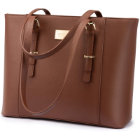 Lovevook Laptop Bag for Women Large Office Handbags Briefcase Fits Up to 15.6 inch - Brown