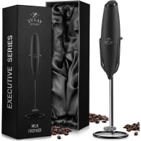 Zulay Executive Series Ultra Premium Gift Milk Frother For Coffee With Improved Stand - Coffee Frother Handheld Foam Maker For Lattes - Electric Milk Frother Handheld For Cappuccino, Frappe, Matcha