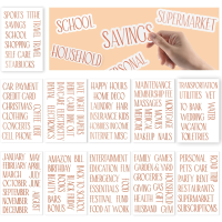 100 Cash Envelope Label Stickers - Rose Gold Budget Category Stickers for Money Saving Binder & Cash Envelope System Wallet, Clear Vinyl Planner Stickers for Cash Stuffing Envelopes Binder Coupon