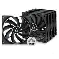 ARCTIC F12 PWM PST (5 Pack) - 120 mm PWM PST Case Fan with PWM Sharing Technology (PST), Quiet Motor, Computer, Fan Speed: 230-1350 RPM - Black