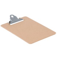 Universal UNV05610VP 3/4" Capacity 8" x 5" Brown Hardboard Clipboard - 3/Pack