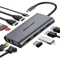 Hiearcool USB-C Hub Docking Station 11 in 1
