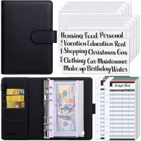 SKYDUE Budget Binder with Cash Envelopes & Expense Budget Sheets - Black