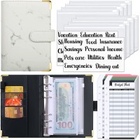 SKYDUE Budget Binder with Cash Envelopes & Expense Budget Sheets - Black & White