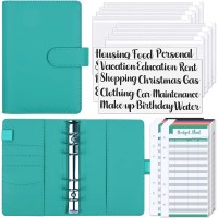 SKYDUE Budget Binder with Cash Envelopes & Expense Budget Sheets - Turquoise