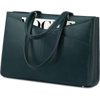 Lovevook Laptop Bag 15.6 Inch Waterproof Leather Briefcase - Cerulean Green