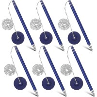 Pasimy Secure Pen with Adhesive Pen Chain and Security Pen Holder - Blue Ink 