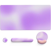 UBOTIE Gradient Color Keyboard Foam Wrist Rest, Mouse Pad & Coaster Set (E)