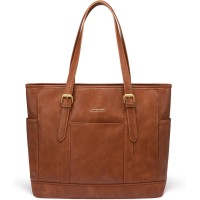 LOVEVOOK 15.6 Inch Vintage Waterproof Leather Laptop Tote Bag / Briefcase - Brown 